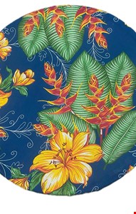 Temático São João - Bambolê decorado com tecido azul