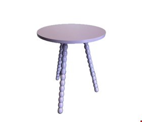 Mesa Banqueta Lilás Pé Bolinhas Laqueada 51cmA 43cmD