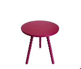 Mesa Banqueta Rosa Pink Pé Bolinhas Laqueada 51cmA 43cmD