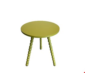 Mesa Banqueta Verde Pistache Pé Bolinhas Laqueada 51cmA 43cmD
