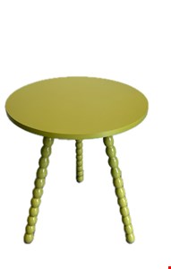 Mesa Banqueta Verde Pistache Pé Bolinhas Laqueada 51cmA 43cmD
