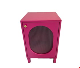 Mini Cômoda Cubo com Acrílico Laqueada Rosa Pink 58cmA 37cmL 36cmP