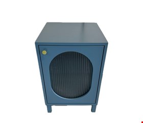 Mini Cômoda Cubo com Acrílico Laqueada Azul Petróleo 58cmA 37cmL 36cmP