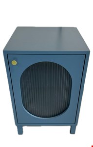 Mini Cômoda Cubo com Acrílico Laqueada Azul Petróleo 58cmA 37cmL 36cmP