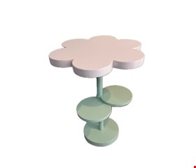 Mesa Flor Rosa e Verde Laqueada 58cmA 44cmL
