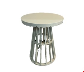 Mesa Redonda Bege Gelo Onda M 60cmA 50cmD 