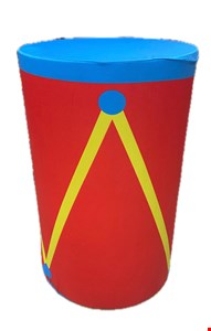 Capa Cilindro - Picadeiro de Circo Azul, Vermelho e Amarelo 80x50