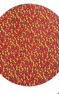 Temático São João - Bambolê decorado com tecido vermelho