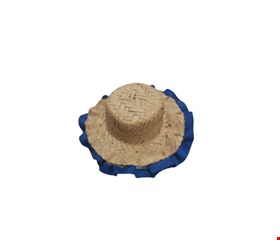 Temático São João - Chapéu de Palha com Babado Azul P 