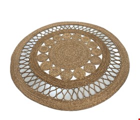 Tapete Redondo com Circulos em Palha NV 1,80cmD 