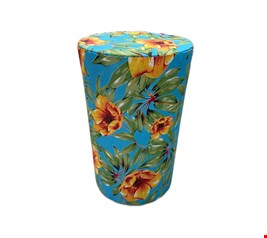 Cilindro Ripado Fino Chita Azul MDF M 57cmA 30cmD 