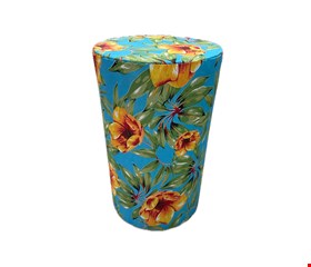 Cilindro Ripado Fino Chita Azul MDF M 57cmA 30cmD 