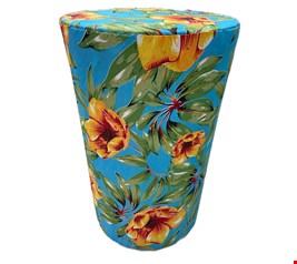Cilindro Ripado Fino Chita Azul MDF G 70cmA 30cmD