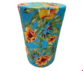 Cilindro Ripado Fino Chita Azul MDF G 70cmA 30cmD