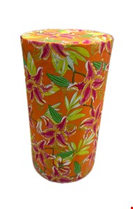 Cilindro Ripado Fino Chita Laranja MDF M 57cmA 30cmD