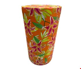 Cilindro Ripado Fino Chita Laranja MDF G 70cmA 30cmD