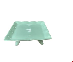 Bandeja Quadrada Babado com pé Verde Candy escuro P 