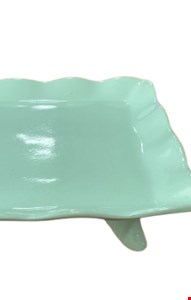 Bandeja Quadrada Babado com pé Verde Candy escuro P 