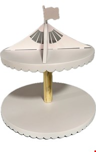 Suporte Duplo Circo Rosa Candy MDF 24cmD 26cmA