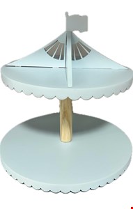 Suporte Duplo Circo Azul Candy MDF 24cmD 26cmA