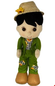 Temático São João - Boneco Terno Verde e Girassol Feltro M