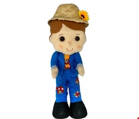 Temático São João - Boneco Terno Azul Retalhos Florido Feltro M 