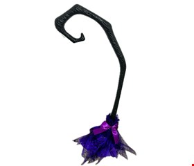 Temático Halloween - Vassoura de Bruxa Roxo 70cmA