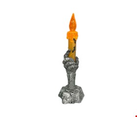 Temático Halloween - Vela Laranja e Cinza Luminosa 15cmA 