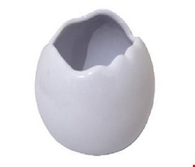 Temático Dinossauro - Cachepot Ovo Quebrado Branco Cerâmica M