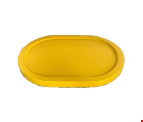 Bandeja Oval MDF Amarelo 19cmL - (25398)