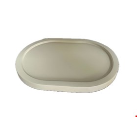 Bandeja Oval MDF Bege Areia 19cmL