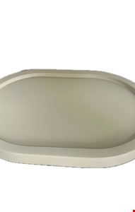 Bandeja Oval MDF Bege Areia 19cmL