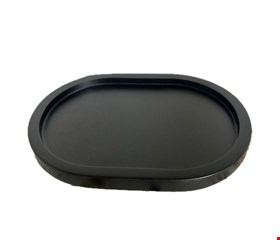 Bandeja Oval MDF Preta 19cmL