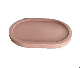 Bandeja Oval MDF Rosa Chá 19cmL