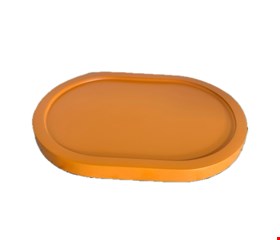 Bandeja Oval MDF Laranja 19cml