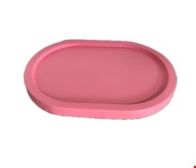Bandeja Oval MDF Rosa 19cml