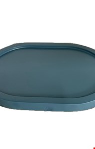 Bandeja Oval MDF Azul Petróleo 19cml