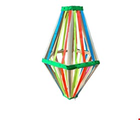 Temático São João - Balão Vazado Pinus com Fitas G