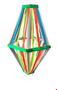 Temático São João - Balão Vazado Pinus com Fitas G