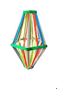 Temático São João - Balão Vazado Pinus com Fitas G