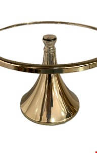 Suporte Dourado Metal Com Vidro Pé Cone - 16cmA 25cmD