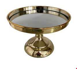 Suporte Balaustre Espelhado Dourado 20cmD 14cmA