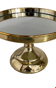 Suporte Balaustre Espelhado Dourado 20cmD 14cmA