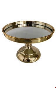 Suporte Balaustre Espelhado Dourado 20cmD 14cmA