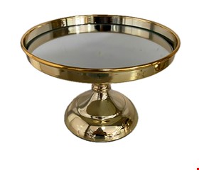 Suporte Balaustre Espelhado Dourado 25cmD 16cmA