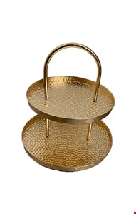 Suporte duplo arco bolinhas dourado 31cmA 30cmD