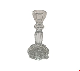Castiçal Vidro Flor P 16cmA 8cmD