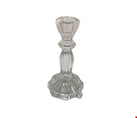 Castiçal Vidro Flor P 16cmA 8cmD