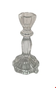Castiçal Vidro Flor P 16cmA 8cmD