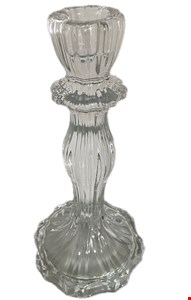 Castiçal Vidro Flor M 20cmA 10cmD